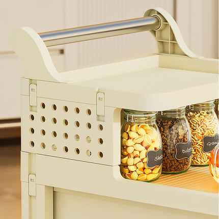 4 Tier Trolley Storage Rack with Removable Handle for Home Kitchen Bathroom Use