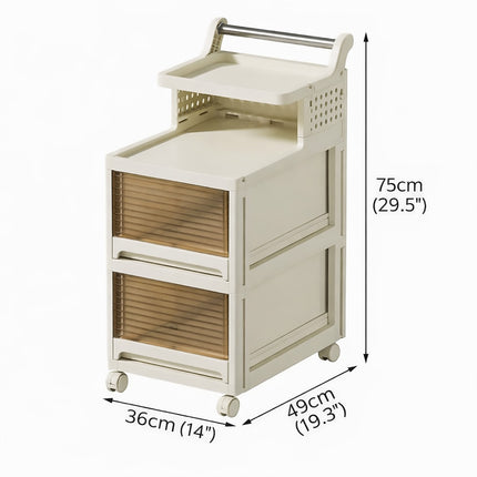 4 Tier Trolley Storage Rack with Removable Handle for Home Kitchen Bathroom Use
