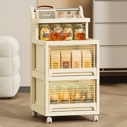 4 Tier Trolley Storage Rack with Removable Handle for Home Kitchen Bathroom Use