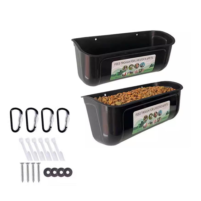Chicken Feeder Troughs 2PCS Large Capacity Hanging Fence Food Troughs Poultry
