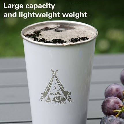 Set of 4 Outdoor 304 Stainless Steel Cups Coffee Tea Beer Camping Water Cups