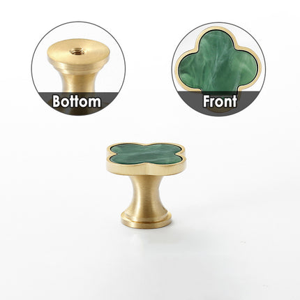 Four Leaf Clover Cabinet Handle Single Hole Vintage Pull for Drawer Door Closet