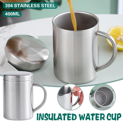 400ml Thickened Double Layer Insulated Stainless Steel Cup Portable Durable