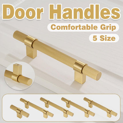 5 Sizes Brass Solid Handles Knurled Vertical Pulls for Cabinet Drawer Wardrobe