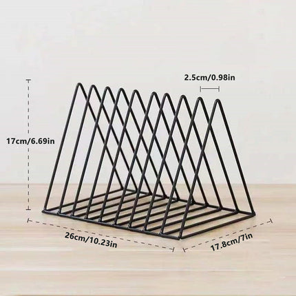 Book Storage Rack Desktop Bookshelf Records Holder Magazines Stand Space Saving