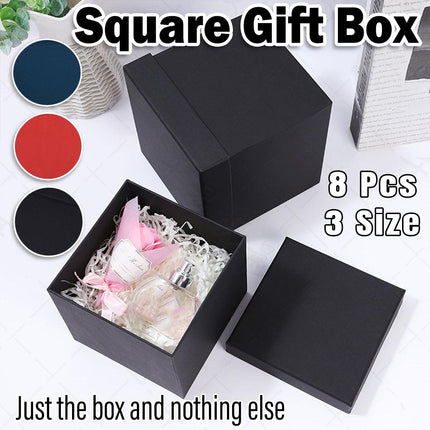 Square Gift Boxes 8pcs Empty Packaging Boxes for Favour Party Wedding Storage
