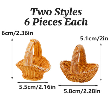 12PCS Miniature Basket Small Craft for Photography Props Home Office Desk Decor