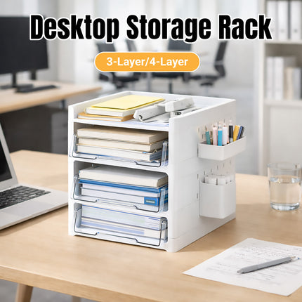 Desktop Pegboard Drawer Storage Shelf Multi Layer Home Office Desk Organiser