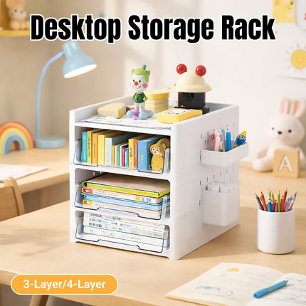 Desktop Pegboard Drawer Storage Shelf Multi Layer Home Office Desk Organiser