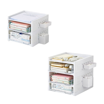 Desktop Pegboard Drawer Storage Shelf Multi Layer Home Office Desk Organiser