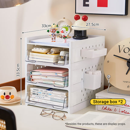 Desktop Pegboard Drawer Storage Shelf Multi Layer Home Office Desk Organiser