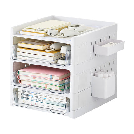 Desktop Pegboard Drawer Storage Shelf Multi Layer Home Office Desk Organiser