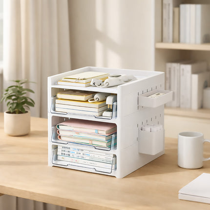 Desktop Pegboard Drawer Storage Shelf Multi Layer Home Office Desk Organiser