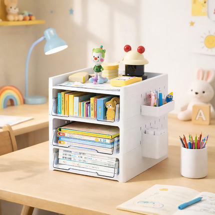 Desktop Pegboard Drawer Storage Shelf Multi Layer Home Office Desk Organiser