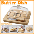 Butter Dish Glass Lid Cheese Cake Dessert Box Storage Container Kitchen Table