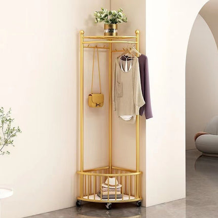 Corner Coat Rack Floor Standing Living Room Clothes Bag Storage Household Shelf