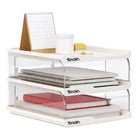 Desktop Simple Storage Rack 3/4 Tier White Minimalist Shelf Office Home Desk Use