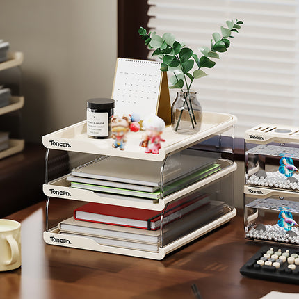 Desktop Simple Storage Rack 3/4 Tier White Minimalist Shelf Office Home Desk Use
