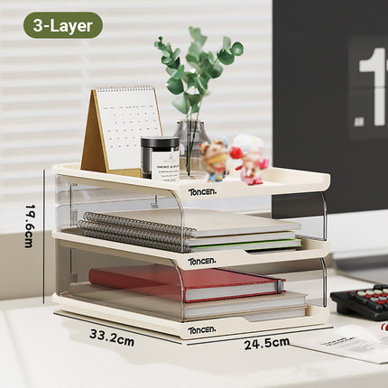 Desktop Simple Storage Rack 3/4 Tier White Minimalist Shelf Office Home Desk Use