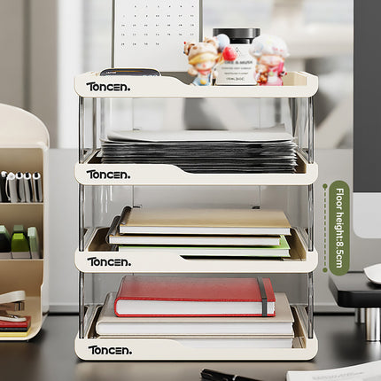 Desktop Simple Storage Rack 3/4 Tier White Minimalist Shelf Office Home Desk Use