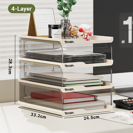 Desktop Simple Storage Rack 3/4 Tier White Minimalist Shelf Office Home Desk Use