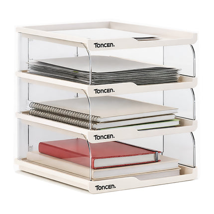Desktop Simple Storage Rack 3/4 Tier White Minimalist Shelf Office Home Desk Use