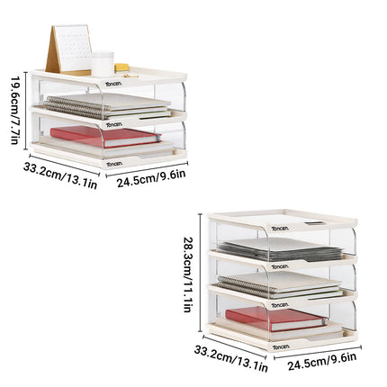 Desktop Simple Storage Rack 3/4 Tier White Minimalist Shelf Office Home Desk Use