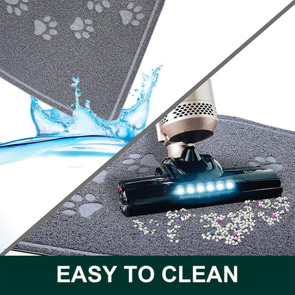 Pet Food Mat 2PCS Paw Print Design Non Slip Floor Feeding Mat for Dogs and Cats