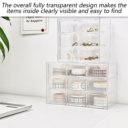 Storage Organizer Box Mini Plastic Desktop Drawers Desk Craft Cabinet For Office
