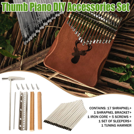 17-Tone Keyboard Set with Soundboard and Tuning Hammer for Musical Instrument