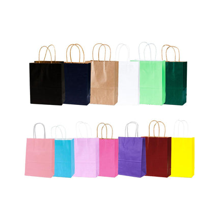 20Pcs Kraft Paper Bag Gift Carry Shopping Party Gift Bags With Handles Small Au