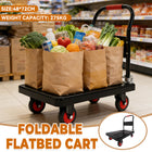 Folding Flatbed Trolley Cart 72x48cm Silent Wheels for Warehouse Home Use