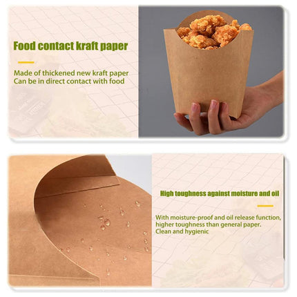 100pcs Kraft Paper Popcorn Box Folding Baking Box Party Snack Treat Container