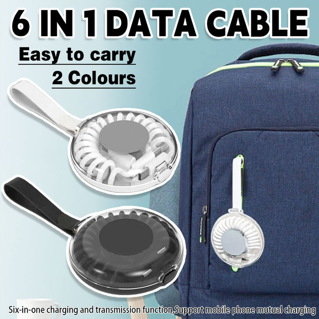 Six In One Charging Cable Spring Design Mobile Phone Fast Data Cord USB Cable