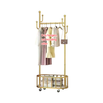Home Floor Standing Movable Wheeled Hat Coat Rack Sturdy Durable Space Saving