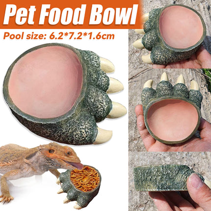 Lizard Claw Shaped Pet Food Water Bowl Durable Resin Non Slip Base Daily Use