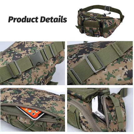 Outdoor Tactical Waist Bag Waterproof Camouflage Chest Pack Sport Travel Gear
