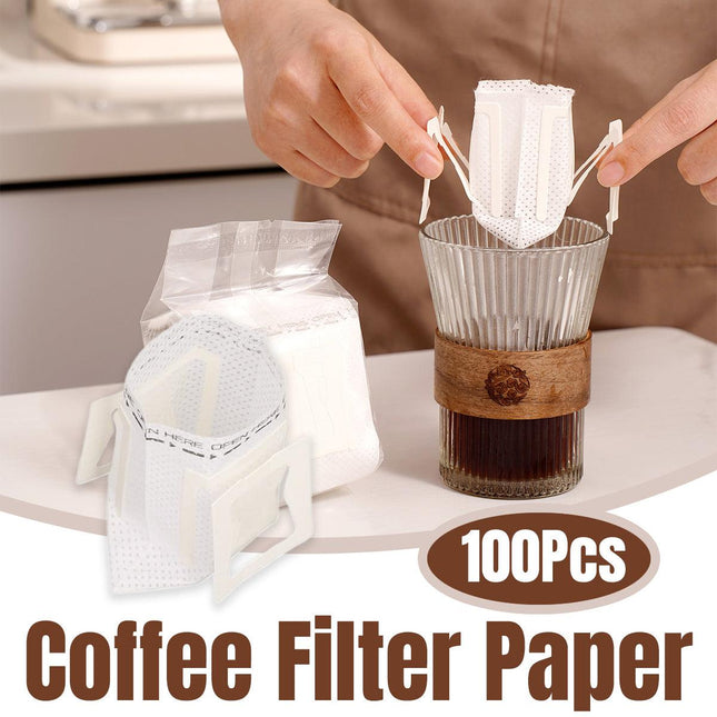 100pcs Hanging Ear Coffee Filter Hand Brew Drip Bag Disposable Coffee Filter