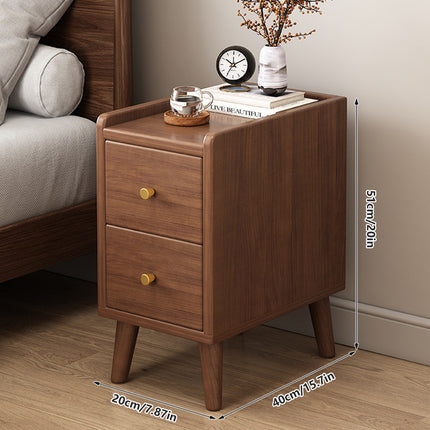 New Chinese Style Multi Functional Bedside Table Solid Wood Storage Drawer