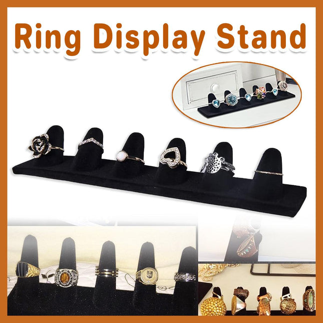 Resin Flocking Ring Holder Display Stand Jewelry Finger Rings Organizer Stand