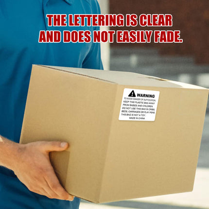 Suffocation Warning Labels Roll 3 Sizes Available Strong Water-Based Adhesive