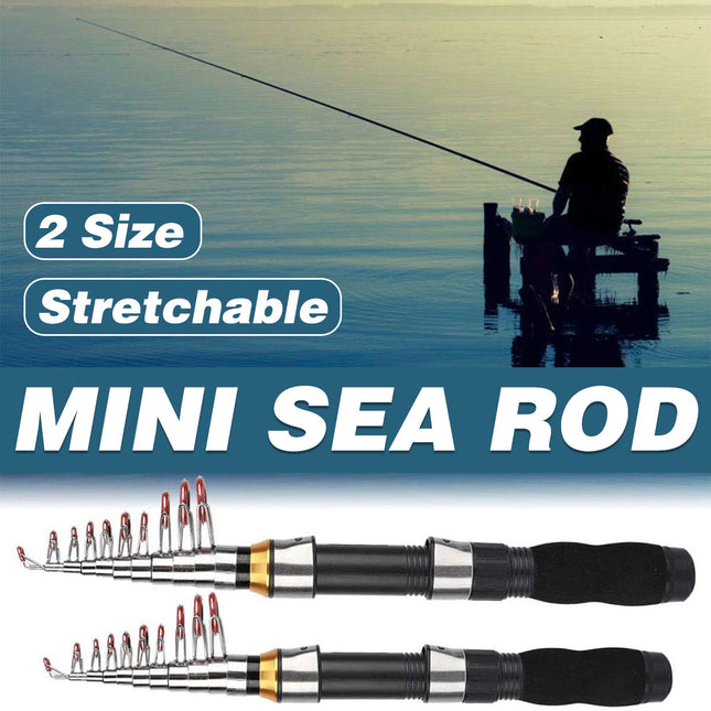Portable Mini Fishing Rod Fishing Gear Compact Travel Rods for Outdoor Sports