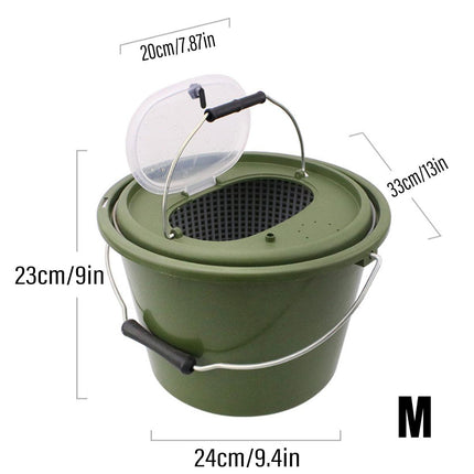 Portable Double Live Fish Bucket Breathable Fish Storage Container for Fishing
