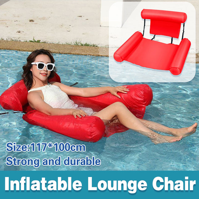 Inflatable Pool Lounge Chair Floating Recliner Seat for Pool Relaxation