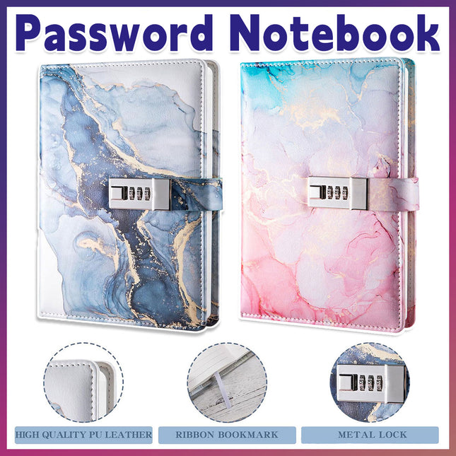 Password Book Notebook Planner Lockable Diary Journal for Office School Personal