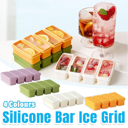 Silicone Ice Cube Moulds with Lid Bar Ice Compartment Home Ice Box for Drinks