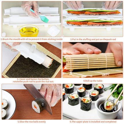 Sushi Roll Mold Non-Stick Food Grade Plastic for Home Kitchen DIY Sushi Making