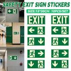 Glow in the Dark Exit Sign Stickers 10 Pack 30x15cm