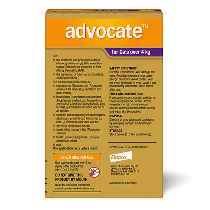 Advocate Cat Over 4kg Large Cats Protecting the Health of Cats 3 / 6 Packs Use