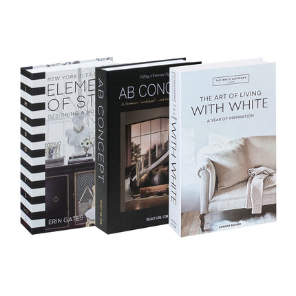 3 PCS Modern Decorative Books Set Foldable Fake Books for Display City Theme